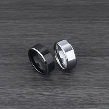 Engravable Simple Black Rings For Couples In Tungsten - CoupleSets