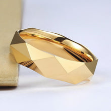 Engravable Simple Rhombic Cut Couple Rings In Tungsten - CoupleSets