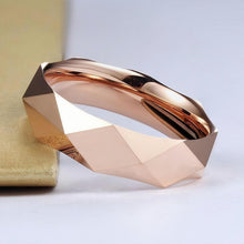 Engravable Simple Rhombic Cut Couple Rings In Tungsten - CoupleSets