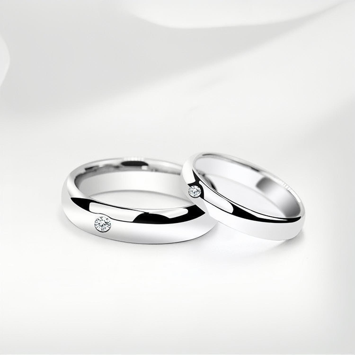 Basic Matching Rings Engravable Simple Matching Ring Sets For Couples In Tungsten - CoupleSets