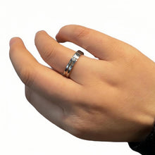 Engravable Meteor Promise Rings For Couples In Tungsten - CoupleSets
