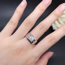 Engravable Solitaire with Side Accent Promise Rings For Couples In Sterling Silver - CoupleSets