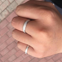 Engravable Simple Frosted Rings For Couples In Sterling Silver - CoupleSets