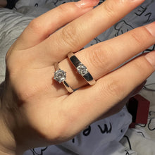 Engravable Solitaire Moissanite Promise Rings For Couples In Sterling Silver - CoupleSets