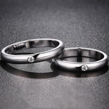 Engravable Simple Promise Rings Set In Sterling Silver - CoupleSets