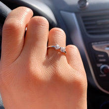 Engravable Unique Moissanite Butterfly Promise Rings Sets In Sterling Silver - CoupleSets