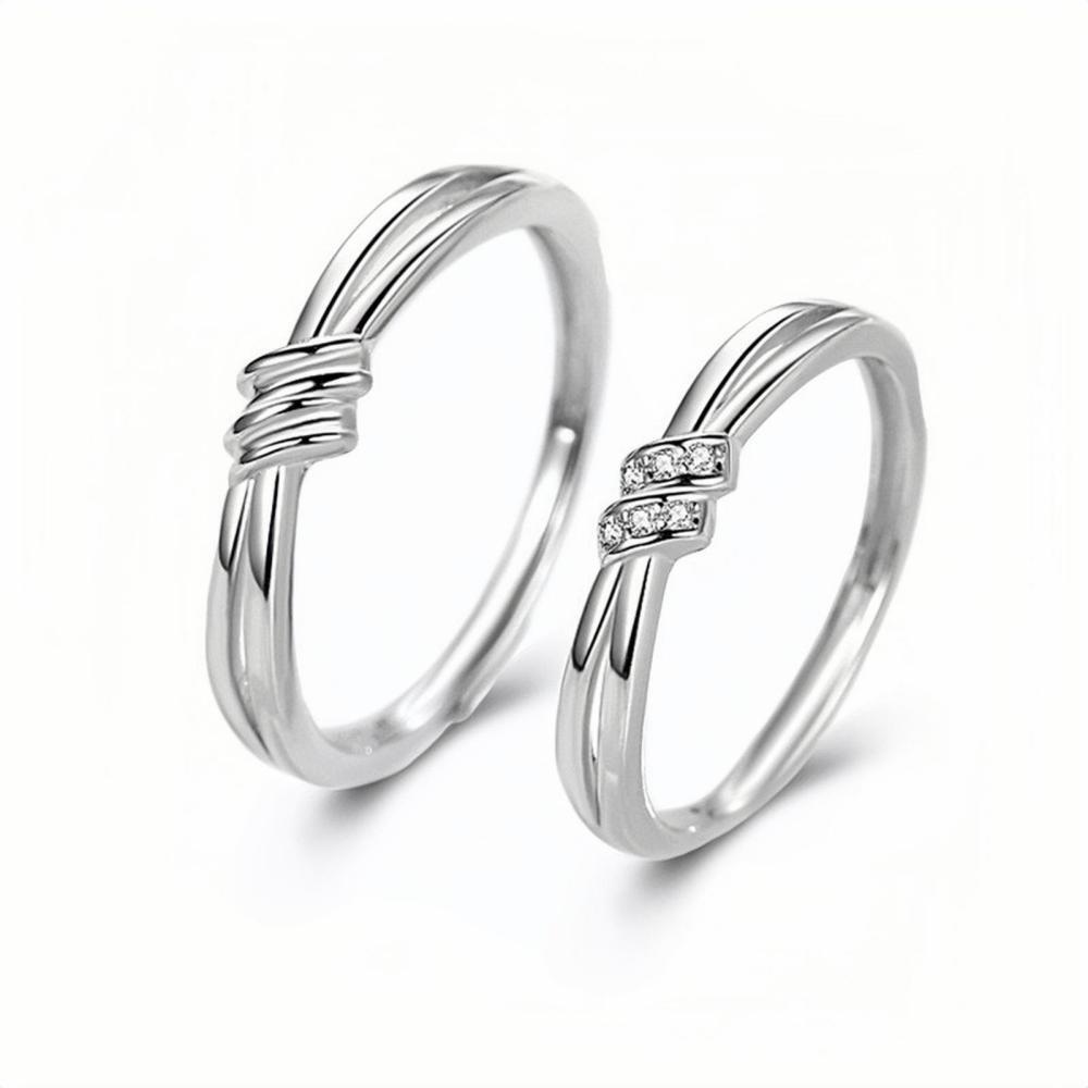 Engravable Infinity Knot Matching Promise Rings Sets In Sterling Silver ...
