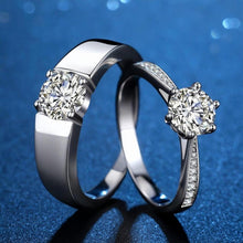 Engravable Matching Moissanite Wedding Rings In Sterling Silver - CoupleSets