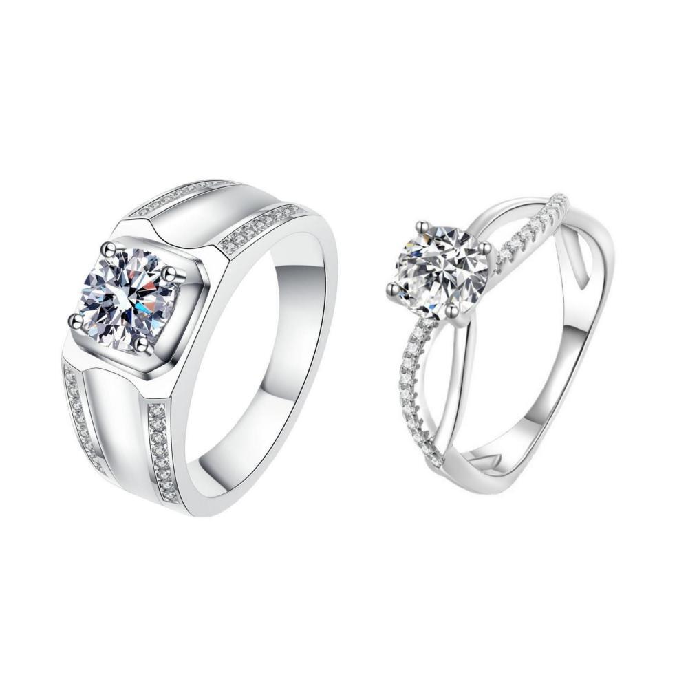 Engravable Infinity Love Matching Couple Wedding Rings In Sterling ...