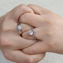 Forever My Queen Matching Moissanite Wedding Rings Sets In Sterling Silver - CoupleSets