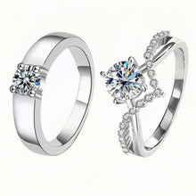 Forever My Queen Matching Moissanite Wedding Rings Sets In Sterling Silver - CoupleSets