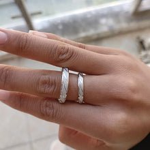 Engravable Simple Frosted Promise Rings For Couples In Sterling Silver - CoupleSets