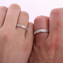 Engravable Simple Frosted Promise Rings For Couples In Sterling Silver - CoupleSets