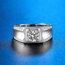 Engravable Cluster Moissanite Promise Rings Sets In Sterling Silver - CoupleSets