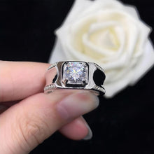 Engravable Cluster Moissanite Promise Rings Sets In Sterling Silver - CoupleSets