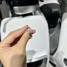 Engravable Cluster Moissanite Promise Rings Sets In Sterling Silver - CoupleSets