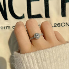 Engravable Cluster Moissanite Promise Rings Sets In Sterling Silver - CoupleSets