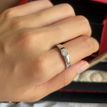 Engravable Solitaire Moissanite Wedding Rings Sets In Sterling Silver - CoupleSets