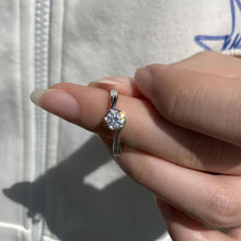 Engravable Solitaire Moissanite Wedding Rings Sets In Sterling Silver - CoupleSets