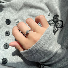 Engravable Solitaire Moissanite Wedding Rings Sets In Sterling Silver - CoupleSets