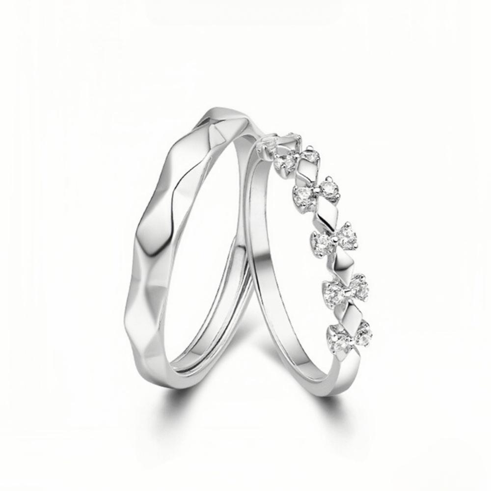Adjustable Infinity Love Promise Rings For Couples In Sterling Silver - CoupleSets