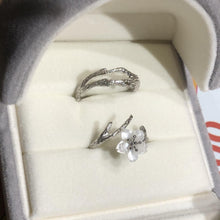 Adjustable Cherry Blossom Promise Rings For Couple In Sterling Silver - CoupleSets