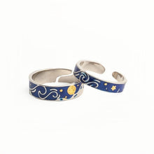 Unique The Starry Night Promise Rings For Couples In Sterling Silver - CoupleSets