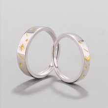 Adjustable I Love You To The Moon And Back Couple Rings In Sterling Silver - CoupleSets