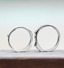 Adjustable Matching Kiss Promise Rings For Couples In Sterling Silver - CoupleSets