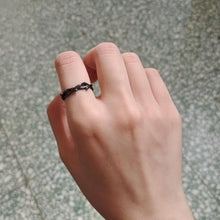 Adjustable Unique Black Thorns And Roses Couple Rings In Sterling Silver - CoupleSets