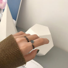 Adjustable Unique Black Thorns And Roses Couple Rings In Sterling Silver - CoupleSets