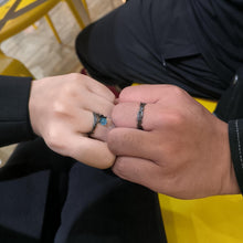 Adjustable Unique Black Thorns And Roses Couple Rings In Sterling Silver - CoupleSets