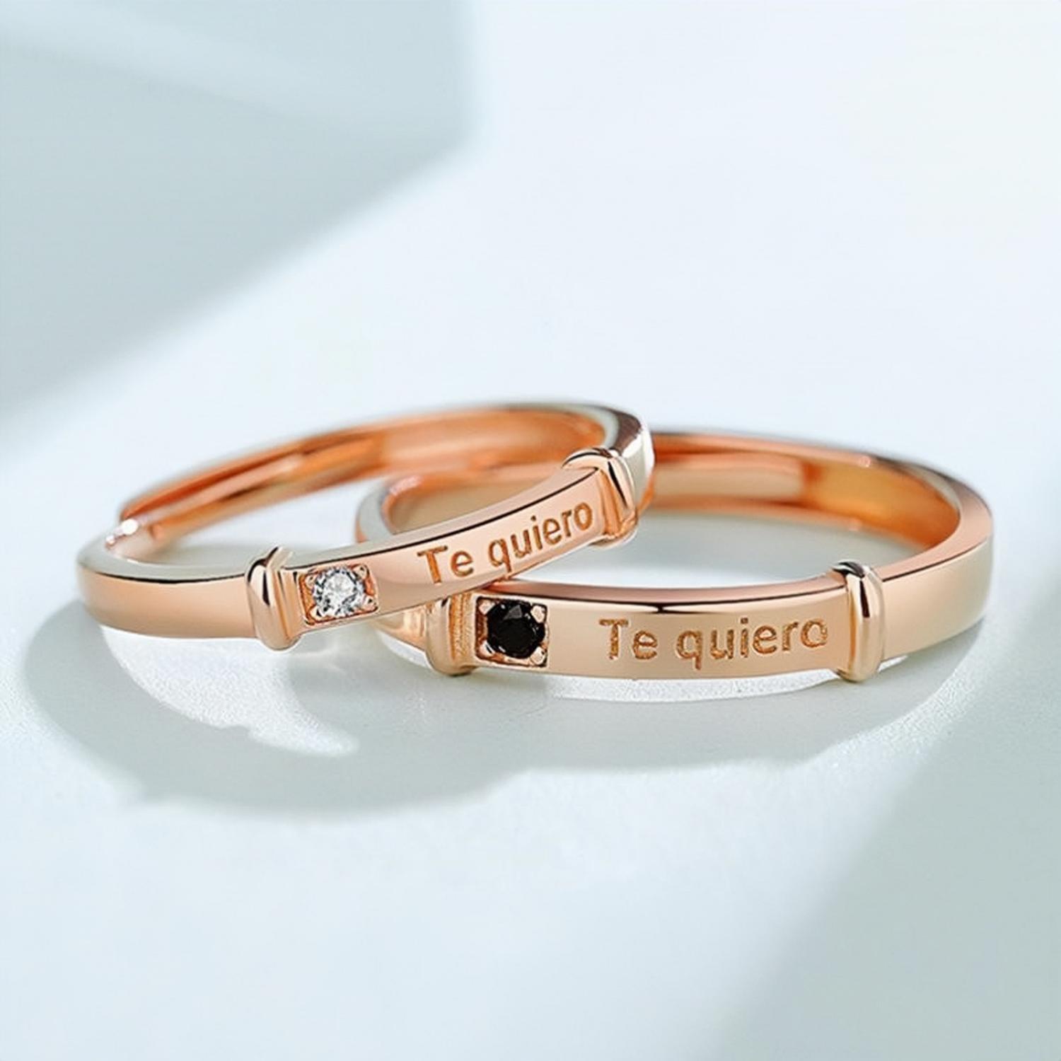 Adjustable Te Quiero Promise Ring For Couples In Sterling Silver - CoupleSets