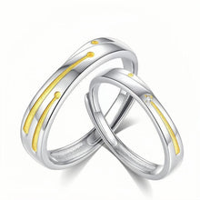 Adjustable Meteor Promise Rings For Couples In Sterling Silver - CoupleSets