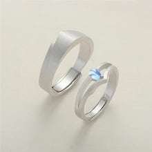 Adjustable Frosted Princess And Knight Promise Rings Sets In Sterling Silver - CoupleSets