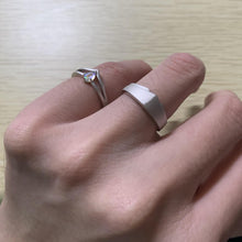 Adjustable Frosted Princess And Knight Promise Rings Sets In Sterling Silver - CoupleSets