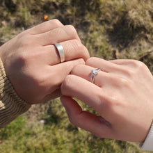 Adjustable Frosted Princess And Knight Promise Rings Sets In Sterling Silver - CoupleSets