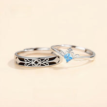 Adjustable Princess And Knight Couple Rings Sets In Sterling Silver - CoupleSets