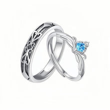 Adjustable Princess And Knight Couple Rings Sets In Sterling Silver - CoupleSets
