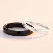 Adjustable Day And Night Promise Rings For Couples In Sterling Silver - CoupleSets