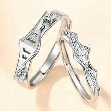 Adjustable Matching Princess And Knight Promise Rings Sets In Sterling Silver - CoupleSets