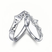 Adjustable Matching Princess And Knight Promise Rings Sets In Sterling Silver - CoupleSets
