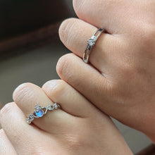 Adjustable Crown Matching Moonstone Promise Rings Sets In Sterling Silver - CoupleSets