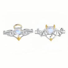 Adjustable Cute Angel And Demon Matching Couple Rings In Sterling Silver - CoupleSets