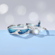 Adjustable Mermaid Princess Promise Rings For Couples In Sterling Silver - CoupleSets
