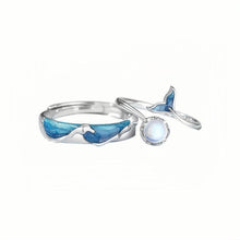 Adjustable Mermaid Princess Promise Rings For Couples In Sterling Silver - CoupleSets