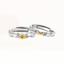 Adjustable Sun And Moon Matching Rings For Couples In Sterling Silver - CoupleSets
