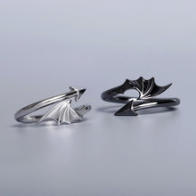 Adjustable Angel And Devil Matching Couple Rings In Sterling Silver - CoupleSets