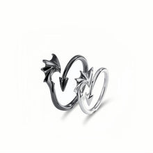 Adjustable Angel And Devil Matching Couple Rings In Sterling Silver - CoupleSets