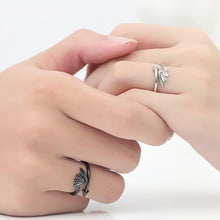 Adjustable Angel And Devil Matching Couple Rings In Sterling Silver - CoupleSets